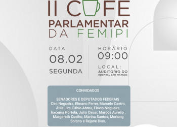 Acontece na próxima segunda (08) o II Café Parlamentar da FEMIPI